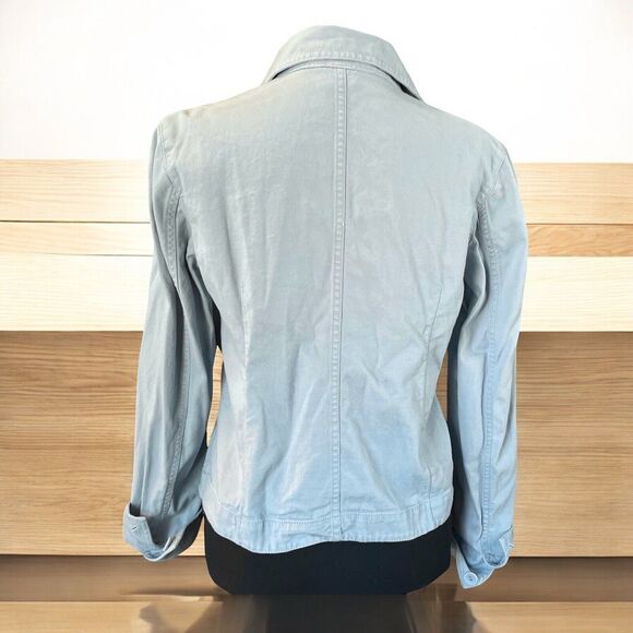 Eileen Fisher Organic Cotton Blue Jacket With Button Pockets Women’s XS - Picture 3 of 8